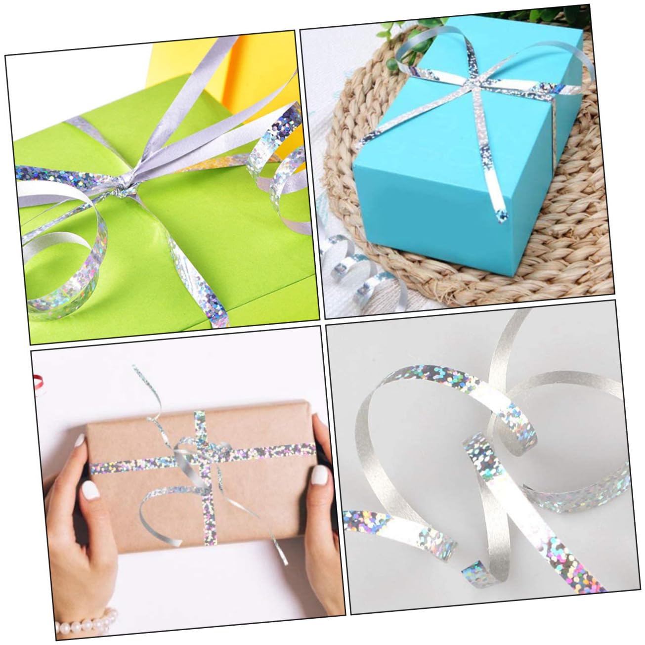 Didiseaon 2 Rollos Cinta decoración navideña natal decoração cinta decorativa cintas de globos flores cintas decorativas de globos cinta de globo que se encrespa un rollo Decorar Metal