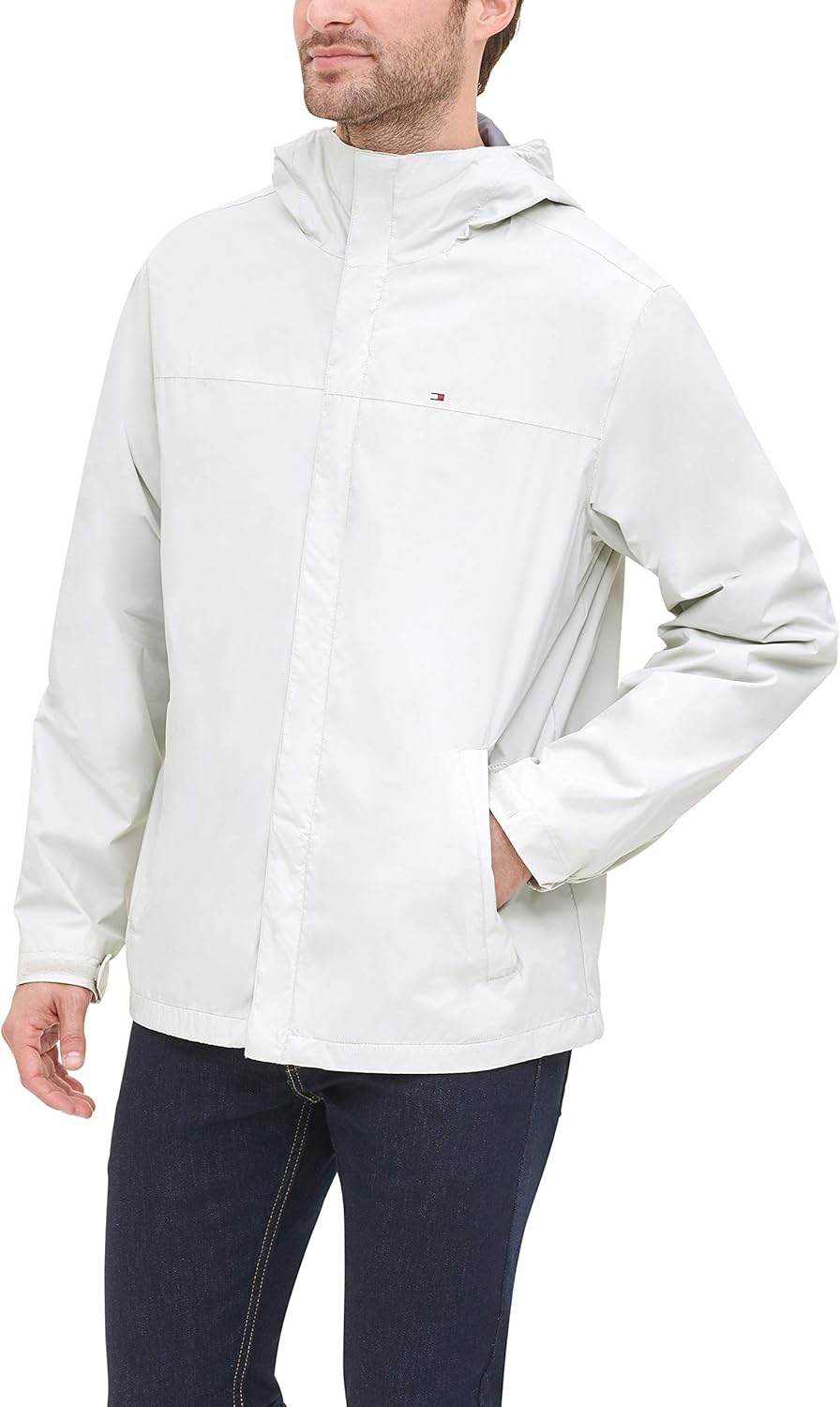 Tommy Hilfiger Men's Lightweight Breathable Waterproof Hooded Jacket - Image 6