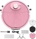Mini Robot Vacuum for Car, Automatic Mini Car Robot Vacuum Cleaner, 3 in 1 Rechargeable Sweeping Robots, Compact Cleaner Machine Multiple Cleaning Modes for Home Office Floor (Pink)