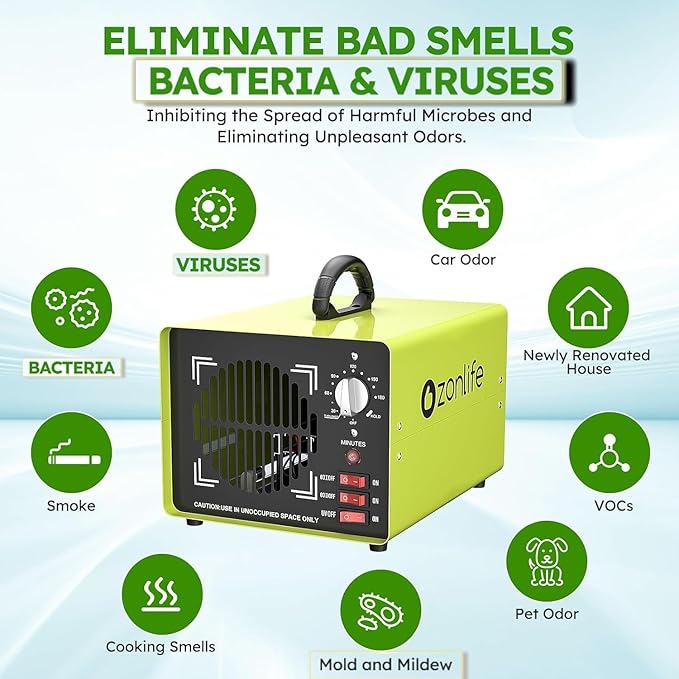 Generador de Ozono 50,000mg/h, Purificador de Aire Portátil miniatura 7