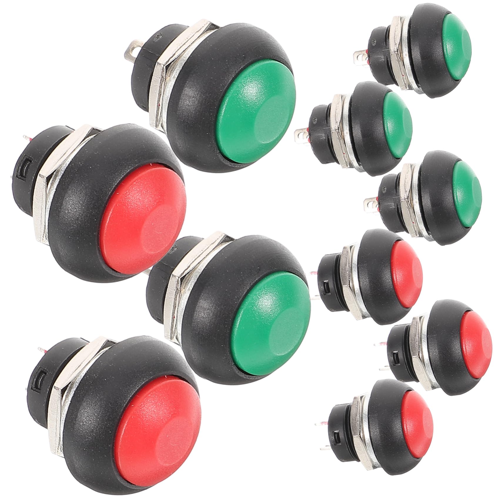 HOMSFOU 50pièces Bouton De Sonnette Auto-réinitialisant Étanche Kit De Boutons Rouges Verts Pour Remplacement Facile Les Bureaux Écoles Et Événements Pour Utilisation Sans Pression