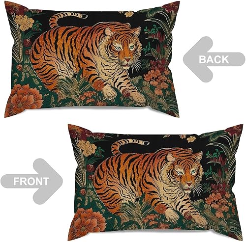 Vista 365 de ArogGeld Chinoiserie - Funda de cojín con estampado de leopardo y guepardo fucsia, con manchas de animales de vaca, color rosa oscuro, decoración