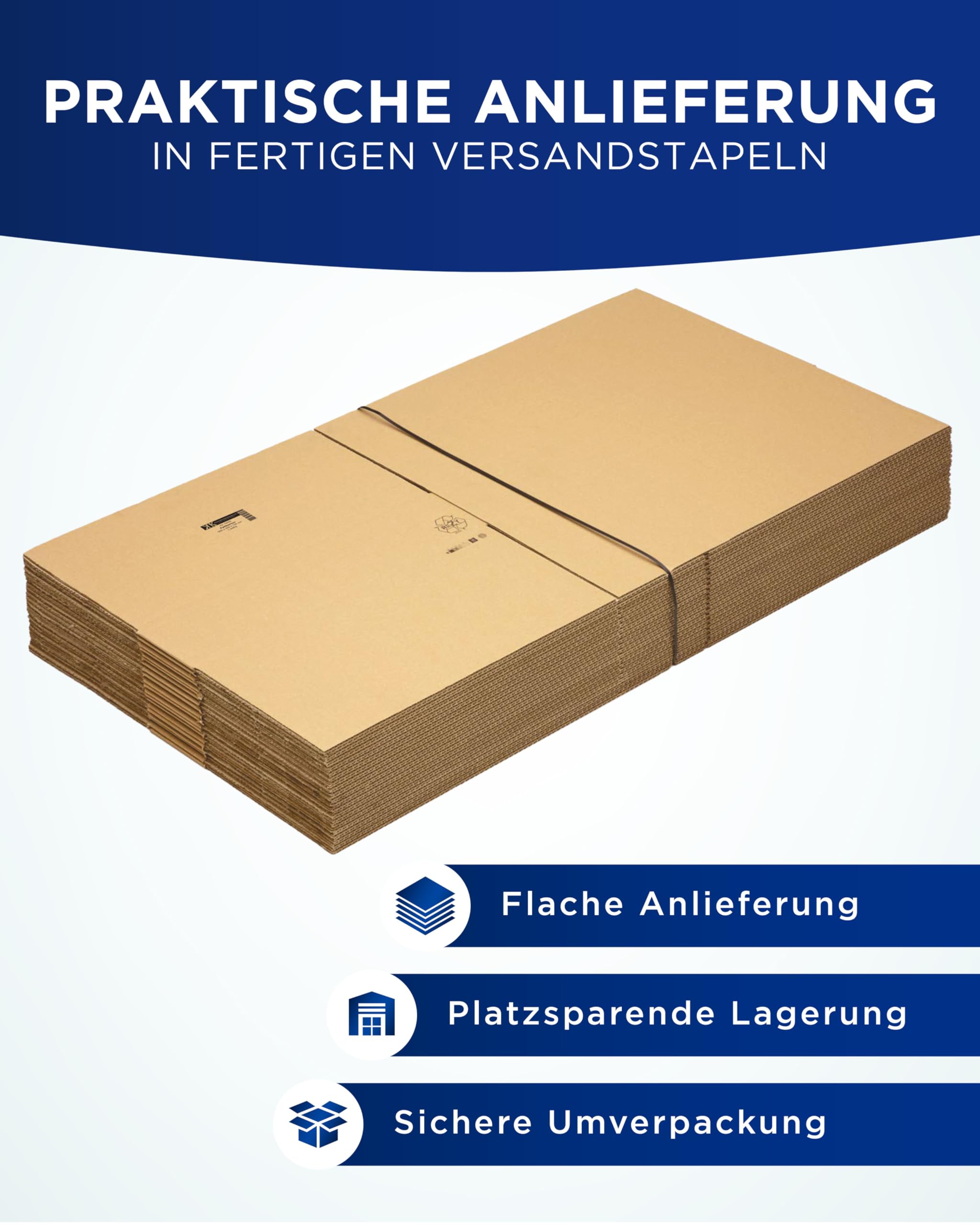 KK Verpackungen Versandkartons 600 x 450 x 100 mm Braun 1-wellig (Außenmaß 604 x 454 x 116 mm) | 25 Stück, Faltkartons Kartons geeignet für Versand als DHL Paket DPD Hermes GLS Paketklasse M (KK55)