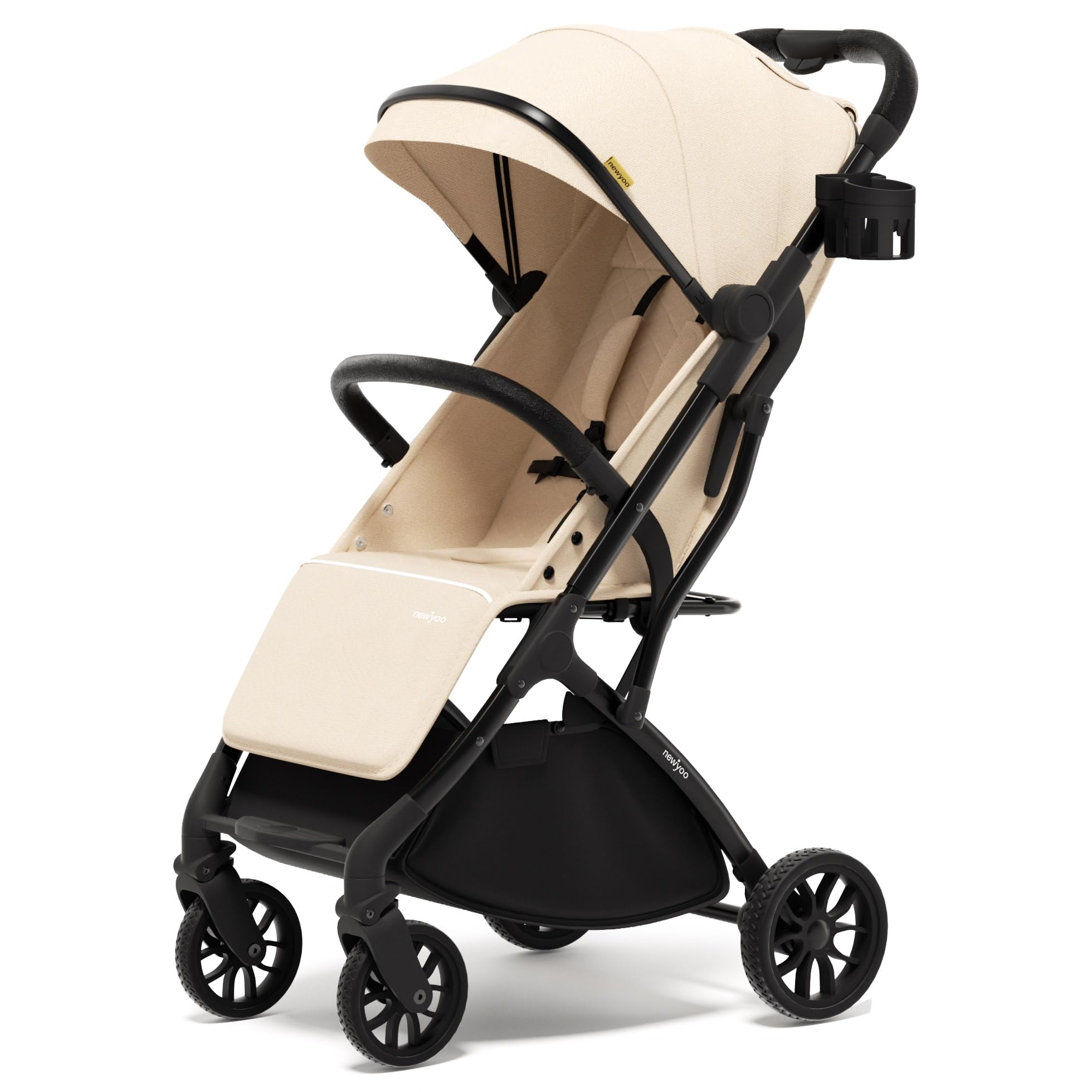 lay flat travel stroller newyoo GlideTow TR18 Stroller, Compact & Lightweight, Almond Color_White It also includes a Alpha Joy 15ft Outdoor Bugaboo Dragonfly Plus (Colour):Black/Dusty Pink