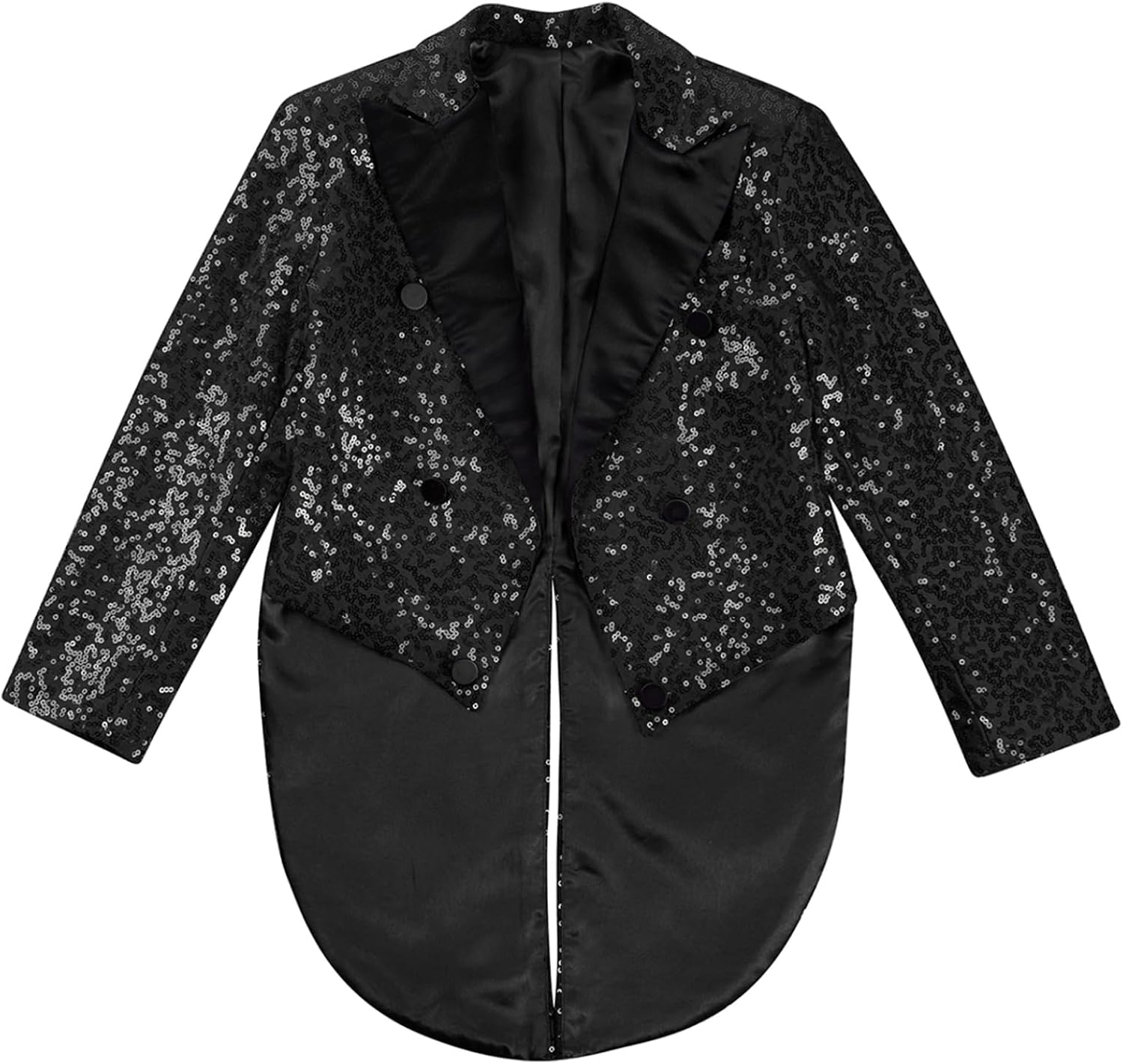Kids Boy's Tuxedo Jacket Sequin Blazer Tailcoat Swallowtail Suit Dinner Party Formal Dress Coat