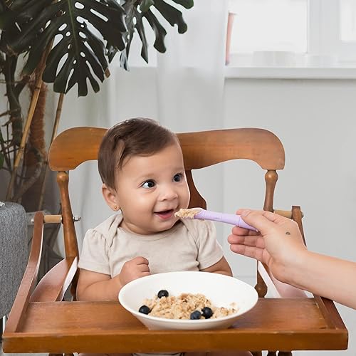 Miniatura 2 de Elle Belle Baby  4-Pack Silicone Baby Spoon 6M First Stage FeedingTeething Soft Flexible Tip Ergonomic Design Winter Breeze
