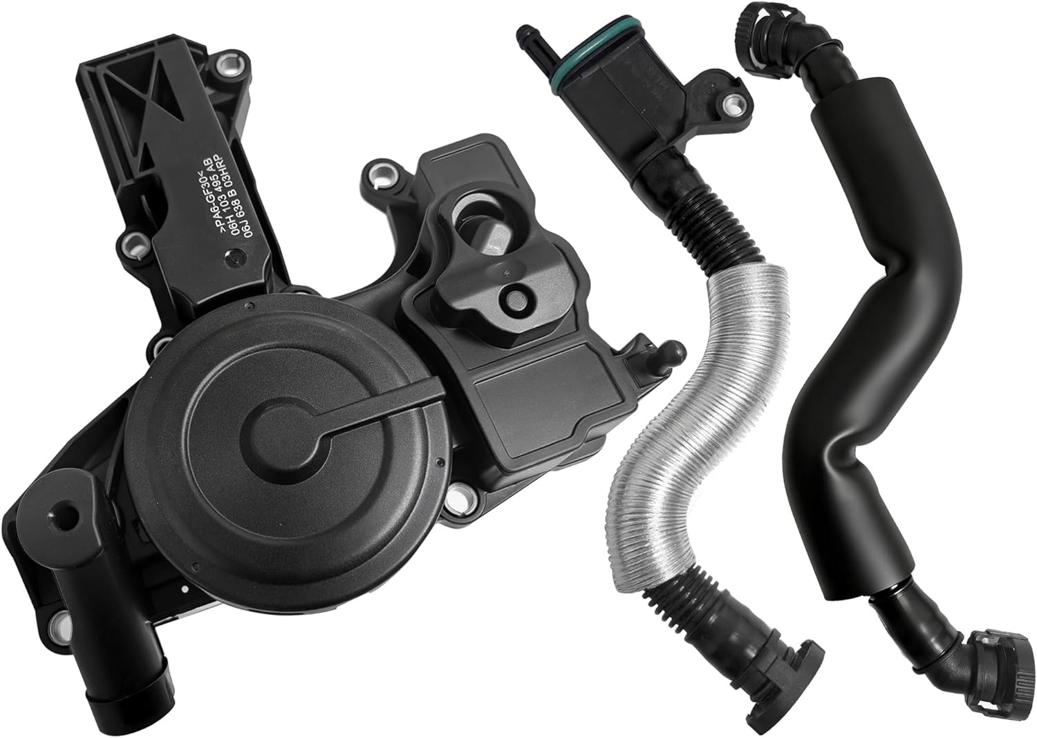 06H103495AB PCV Valve Engine Crankcase Vent Oil Separator Breather Hose 3-Piece Compatible with Audi A3 A4 A5 Q5 TT fit for VW Beetle CC Jetta Passat Tiguan 06H103495AH 06H103495B