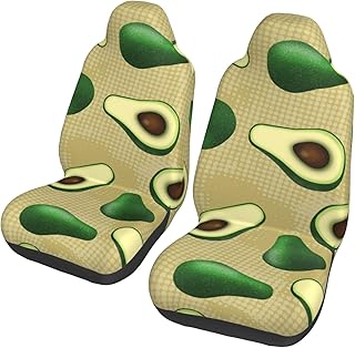 YOFIEN 2 Fundas para Asientos de Coche, Color marrón Aguacate con Lunares, universales, Antideslizantes para Asientos Delanteros.