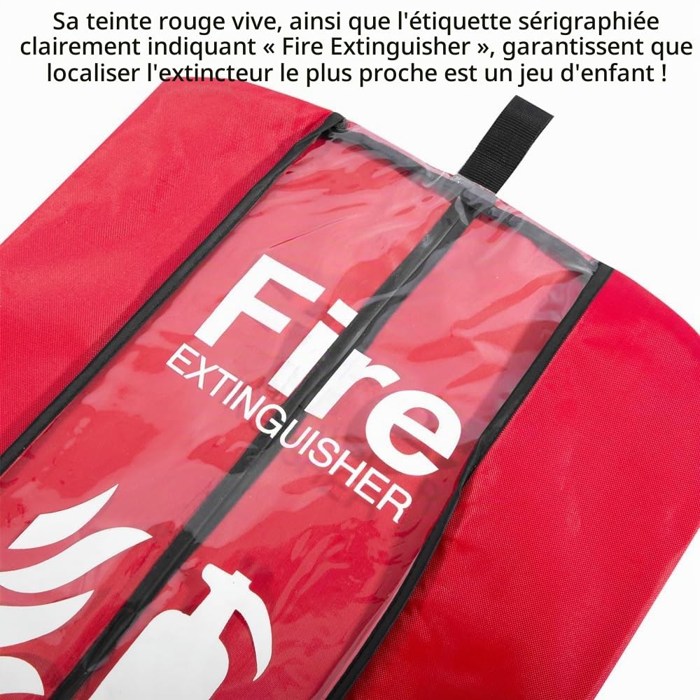 Housse d'extincteur très résistante contre les éraflures et les rayures, 43,2 cm de large x 56,9 cm de long, 1 pièce (2,3 à 5,9 kg)