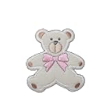 Beige Teddy Bear Embroidered Iron on Patch