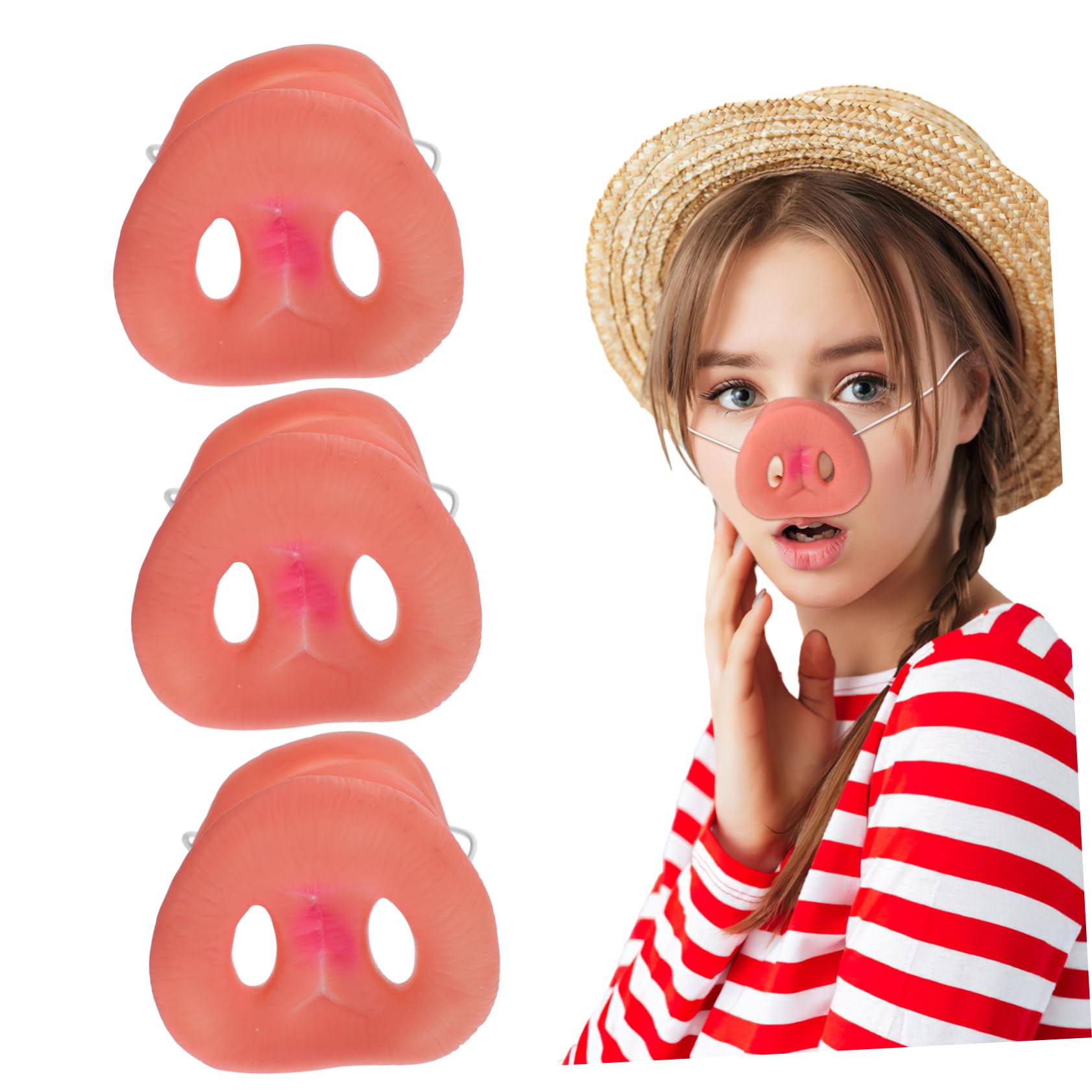 BESPORTBLE 3pcs Pig for - Fun Pig Snout Costume Masks with Elastic - for Halloween Parties Dress Up and Themed Events