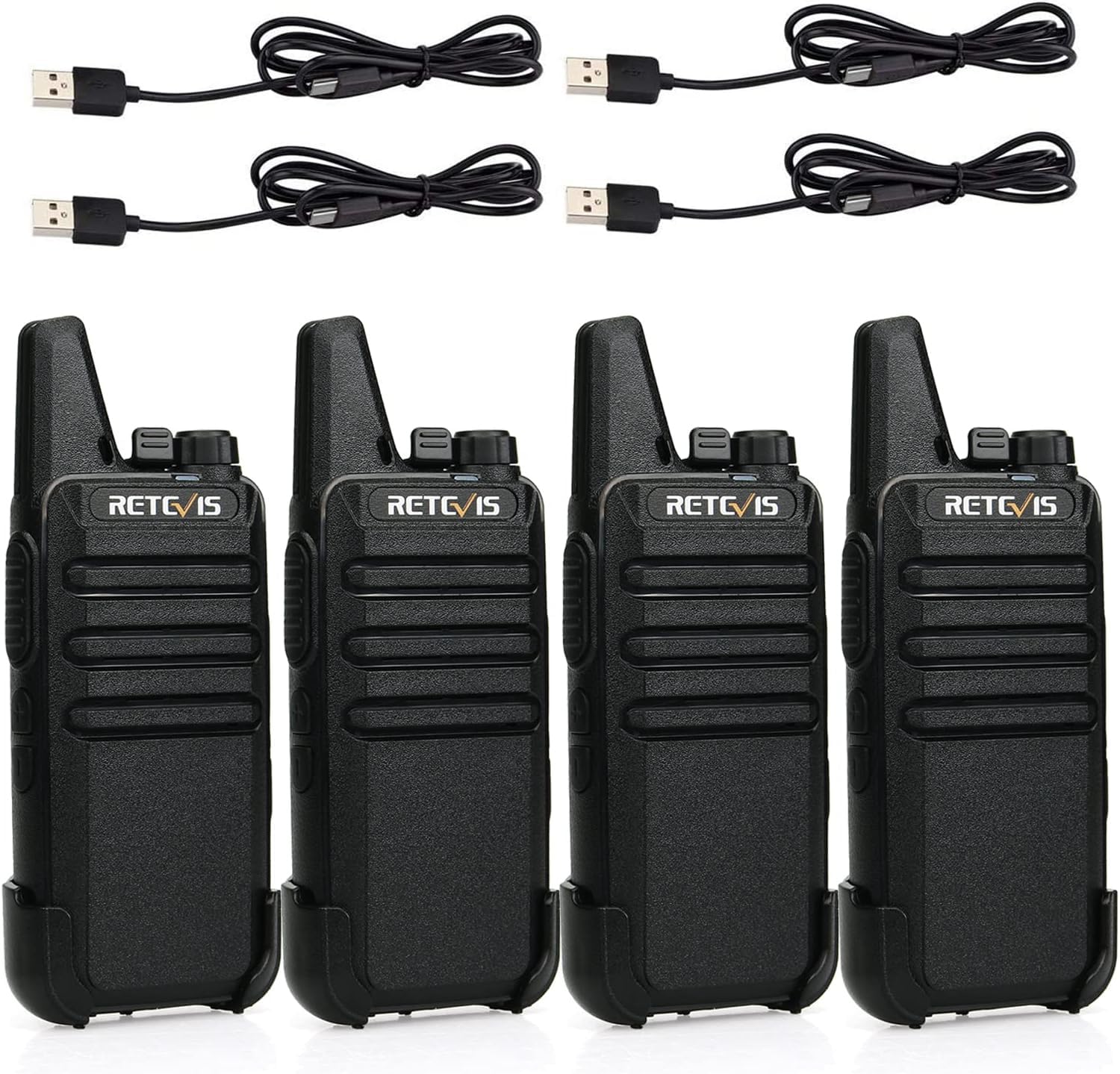 Retevis RT622 Talkie Walkie, Mini Walkie Talkie Rechargeable, PMR446 sans Licence, VOX Squelch CTCSS/DCS, Urgence Talkies Walkies Professionnel pour Vendre au Détail, L'école (Noir, 4 Pack)