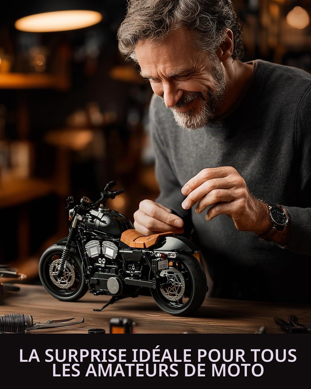Nifeliz IRON 83 Moto Kit De Construction Pour Adultes, Moto Maquette Pour Construction et Exposition, Cadeau Collectionner (827 Pièces, NF10342)