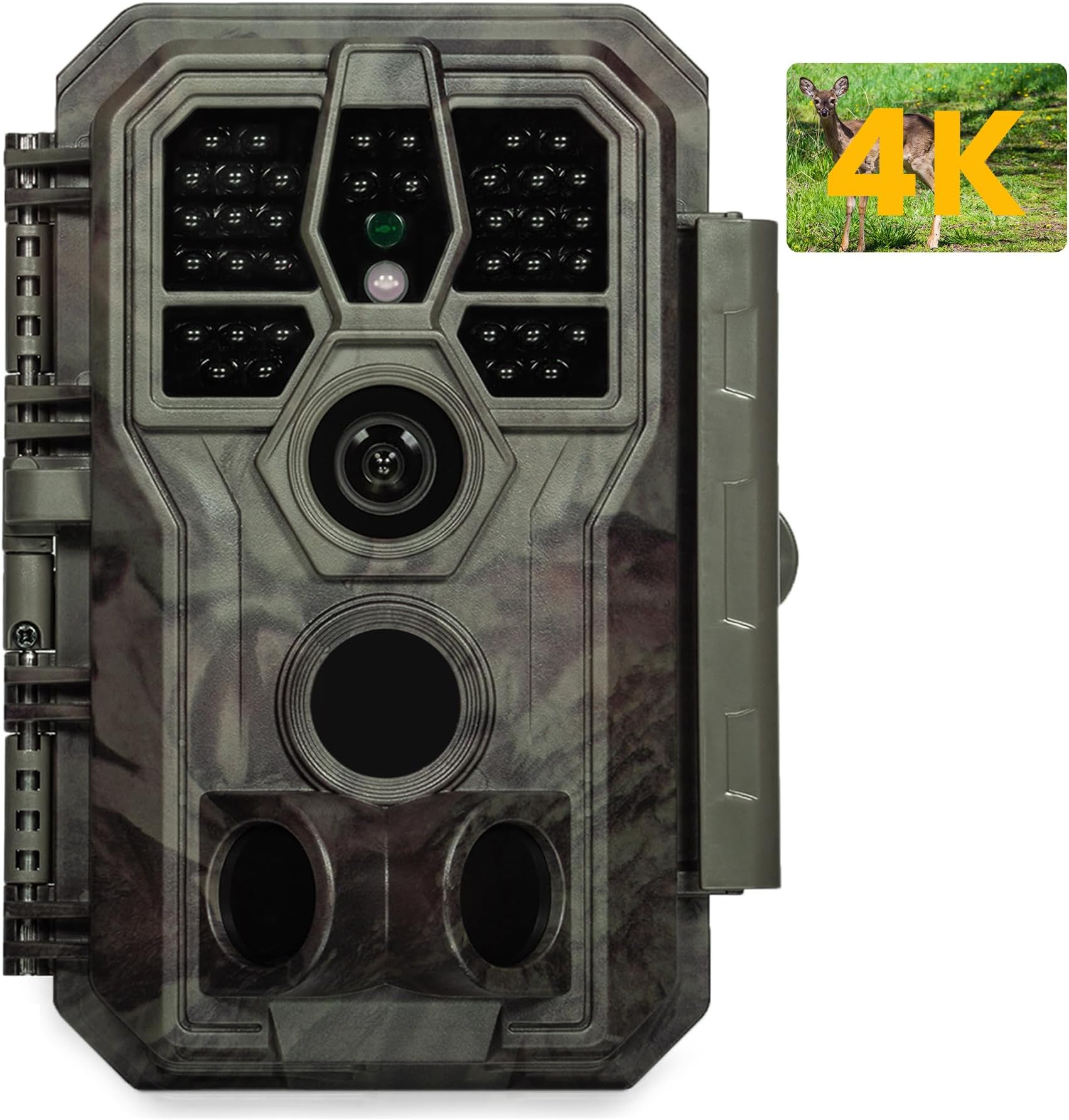 GardePro A50 Trail Camera (Non-Cellular, Non-WiFi), True 4K Video, 0.1s Trigger, 100ft No-Glow Night Vision, Motion Activated Wildlife Camera