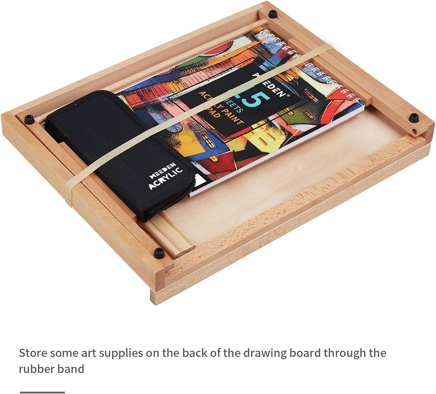 Art Drawing Board- Portable & Adjustable Beech Wood Sketching Board - Wood Desktop/Tabletop Easel for Drawing on Location, in Class, or at Work, 18½" X 14¼" (A3) : Arts, Crafts & Sewing