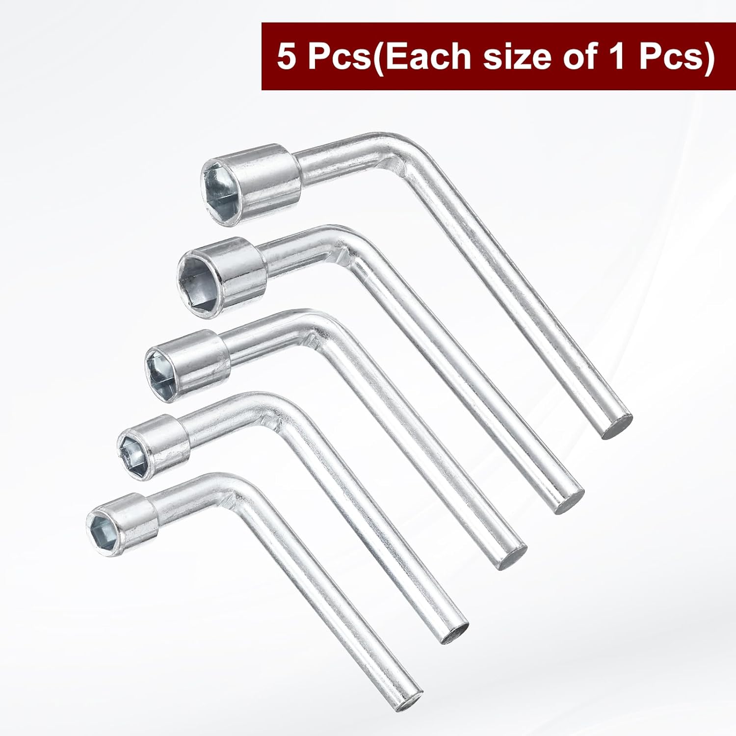 HARFINGTON l Shaped Angled Open Hex Socket Wrench Set 6/7/8/10/11mm Metric Carbon Steel Single Ended 6 Point Socket Spanner for General Repairing Pipeline Bicycle Car Repair
