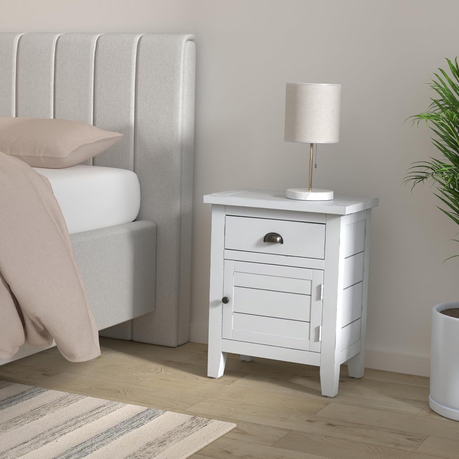 Jofran Artisan's Craft Accent Table Weathered White, 20" W X 13" D X 25" H, Finish, (Set of 1)