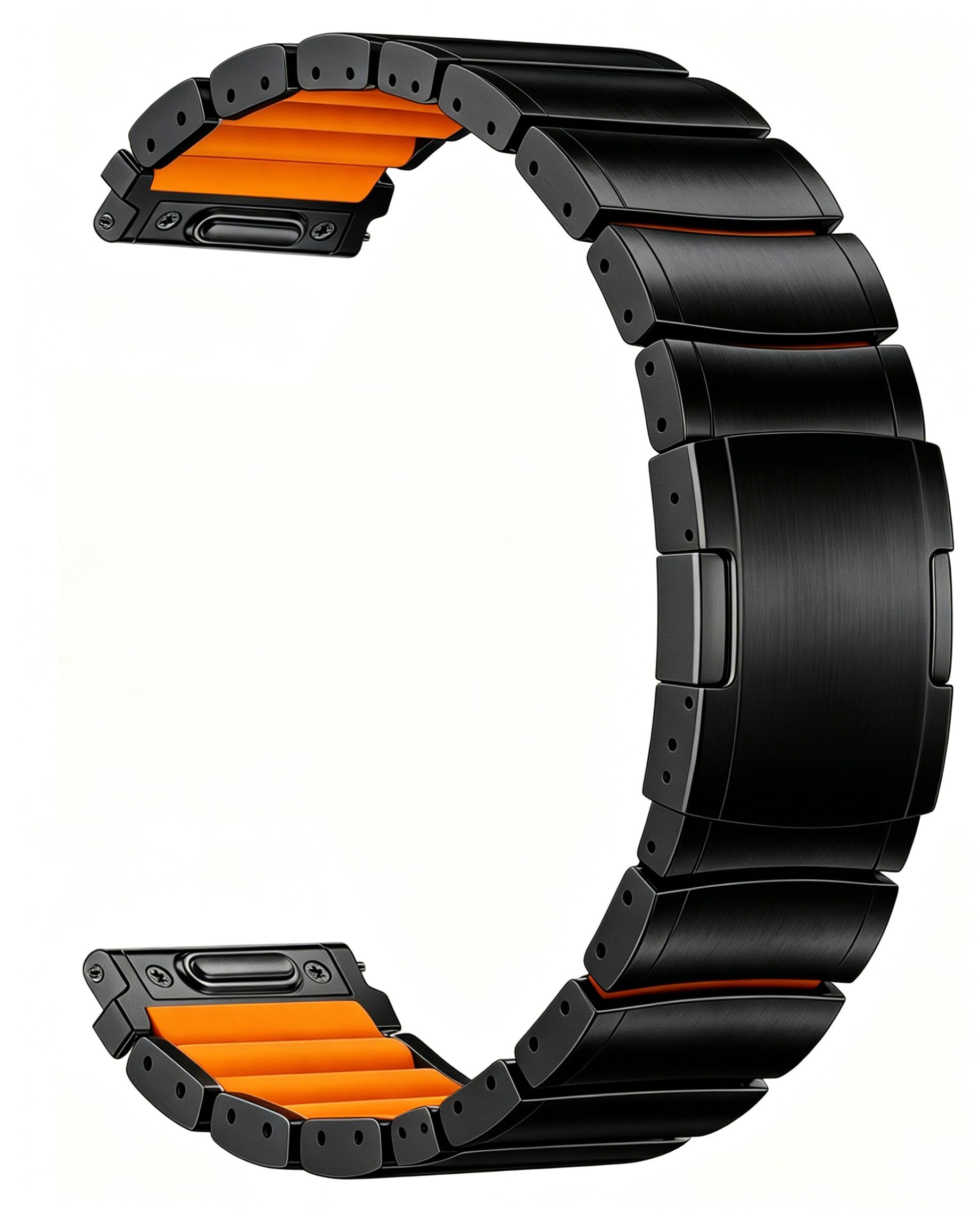 Tytanowy pasek z silikonową wyściółką, 22 mm powlekany DLC, lekki metalowy pasek do zegarka, do Samsung Galaxy Watch 46 mm/Gear S3, Huawei Watch GT4/GT5/GT6 (46 mm), Garmin Venu 2 (czarny