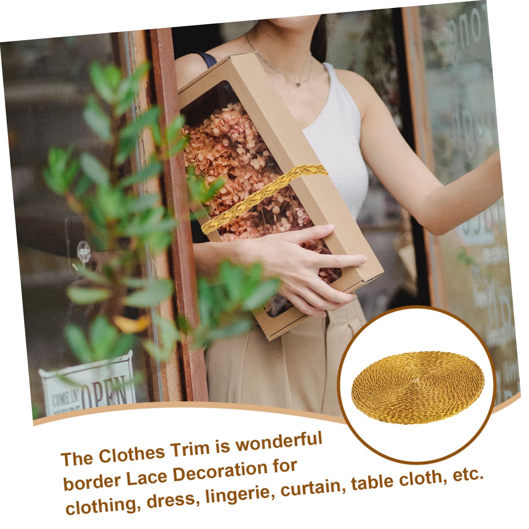 5 Piezas Trim Cinta Trenzada Decorativa para Cortinas Ribete Dorado Lavable para Manualidades y Ropa Accesorio Práctico para Diy Textura Fina y Diseño Único Versátil Decoración y