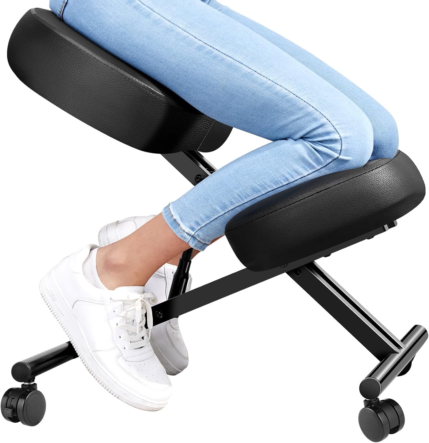 Ergonomic Kneeling Chair, Height Adjustable Office Chair with an Angled Seat and Casters for Home, Meditation Chair