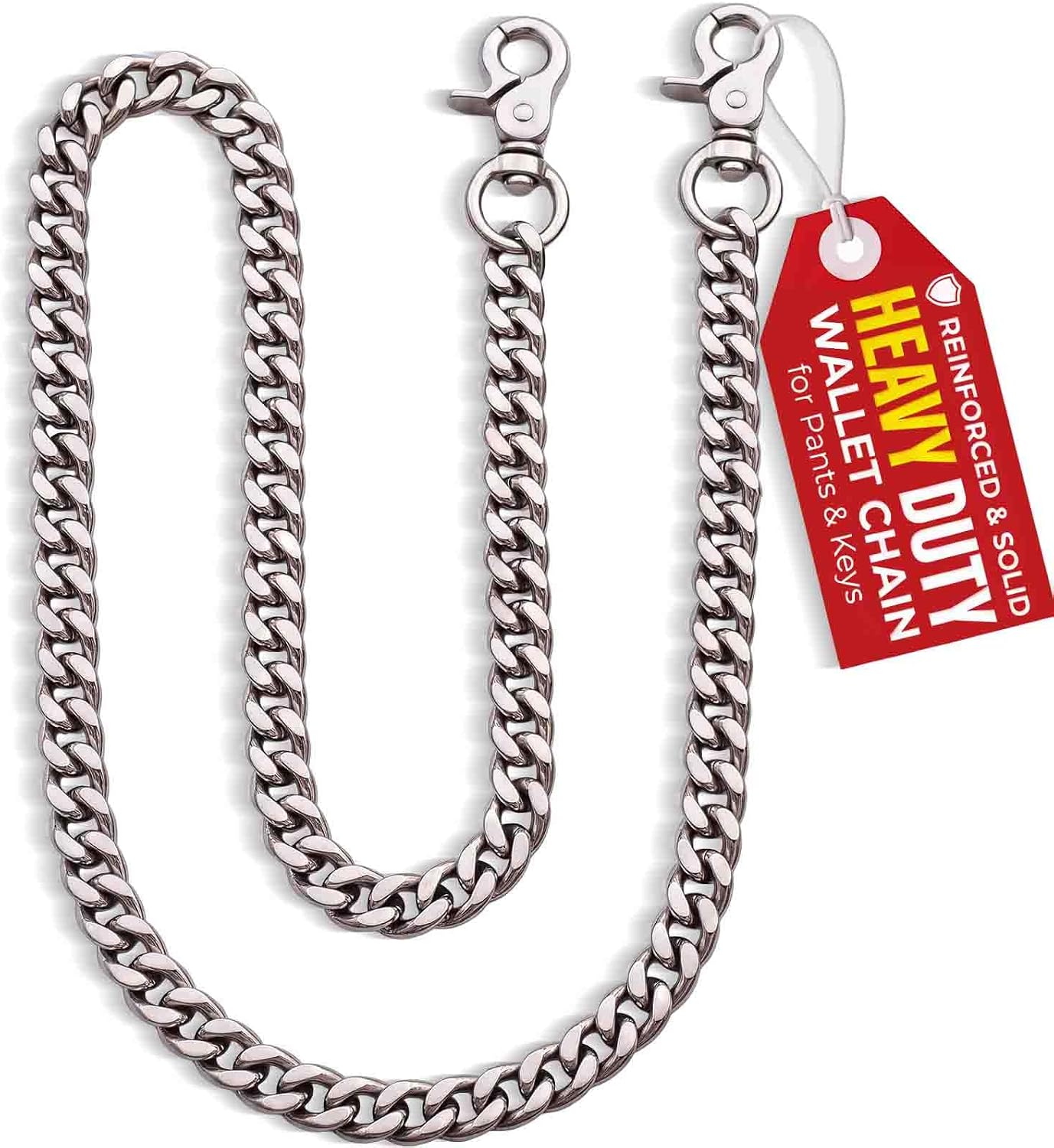 Wallet Chain for Men Women, Long Pants Chain, Silver Belt Chain
