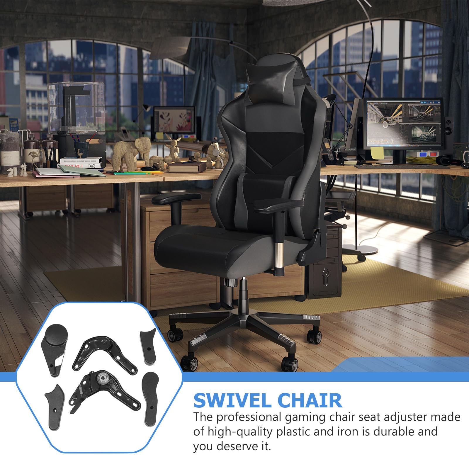 STOBAZA 6 Stück Stuhlversteller aus Eisen und Kunststoff mit Mehrwinkelverstellung für Gaming Stühle Einfach zu Bedienen Schwarz Zubehör Fürpc Stuhl Gaming