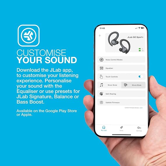 JLab Go Air Sport+ Running Headphones - Bluetooth Earbuds, Light Blue