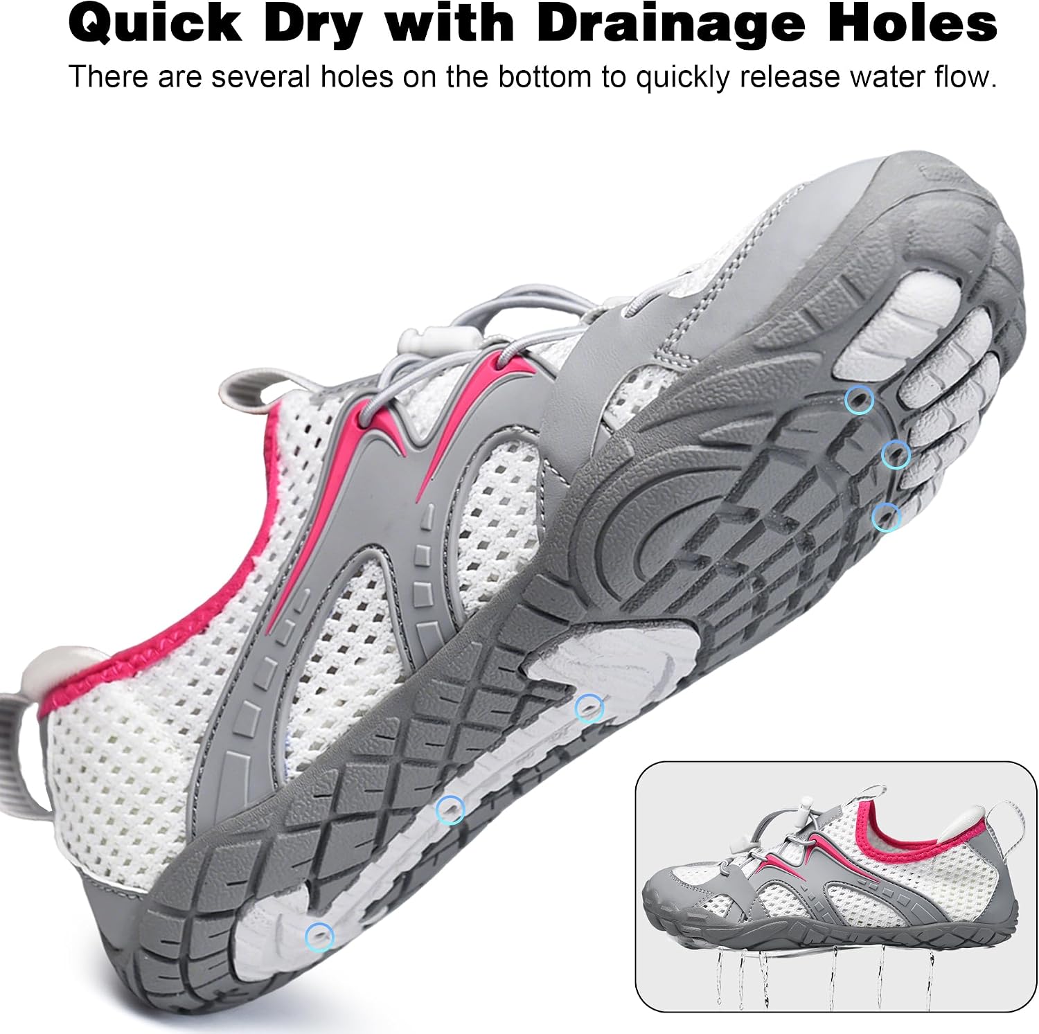 Water Shoes for Men and Women, Swim Shoes, Beach Shoes, Quick-Dry Non-Slip Shoes for Pool, Walking, Fishing, Kayaking and Water Sports