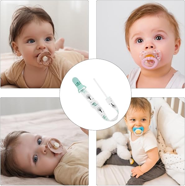 Clip per ciuccio per bambini, universale per massaggiagengive, supporto anti-goccia per massaggiagengive in silicone, corda per ciuccio, per ragazzi e ragazze, supporto per passeggino e doccia - 4