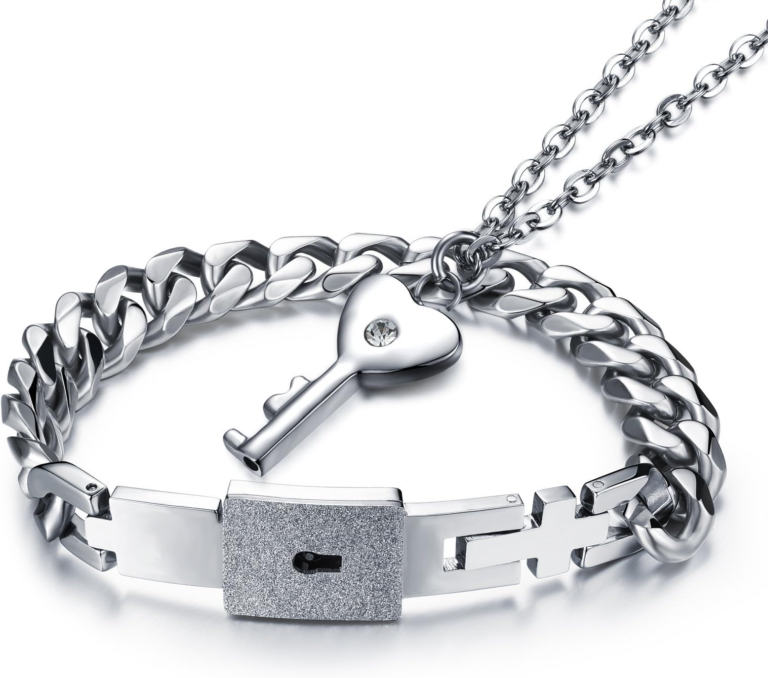 His & Hers Matching Set Couple Only You Have My Key Bangle Bracelet Simple Korean Style in a Gift Box