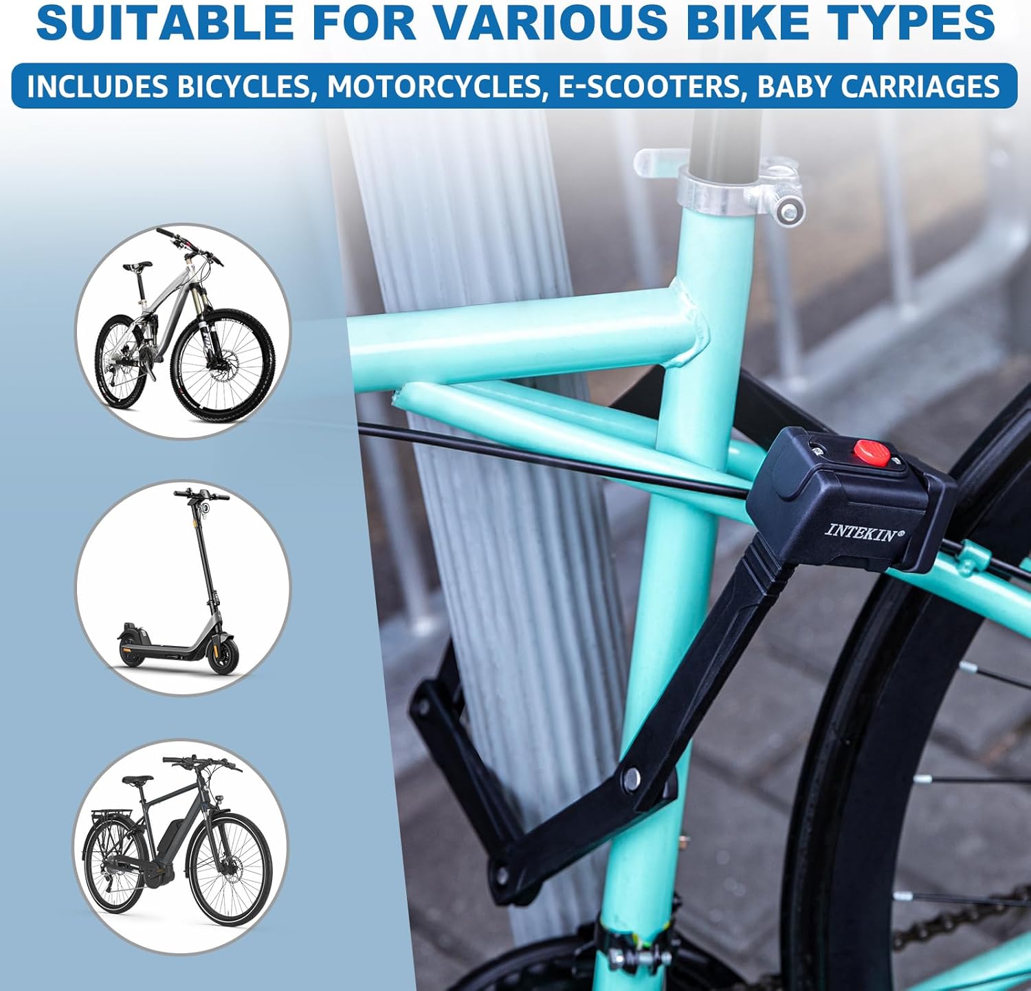 Compact Folding Bike Lock, Heavy Duty Bicycle Lock with 3 Keys and Mount, Lightweight Foldable Chain Locks for E-Bike, Motorcycles, Scooters - 75cm (30 in)