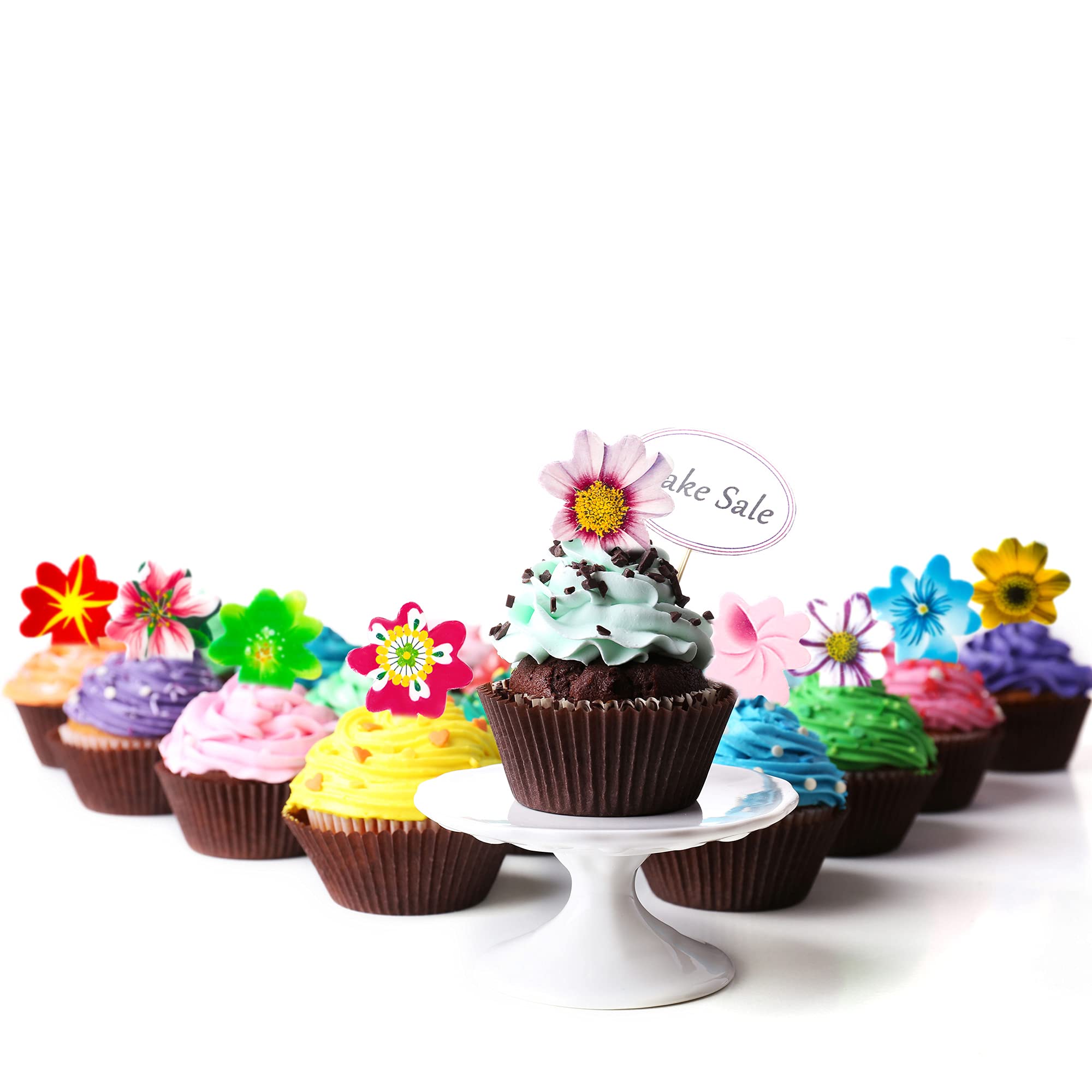 Rcanedny 120 Pieces Edible Flower Cupcake Toppers Flowers Cake