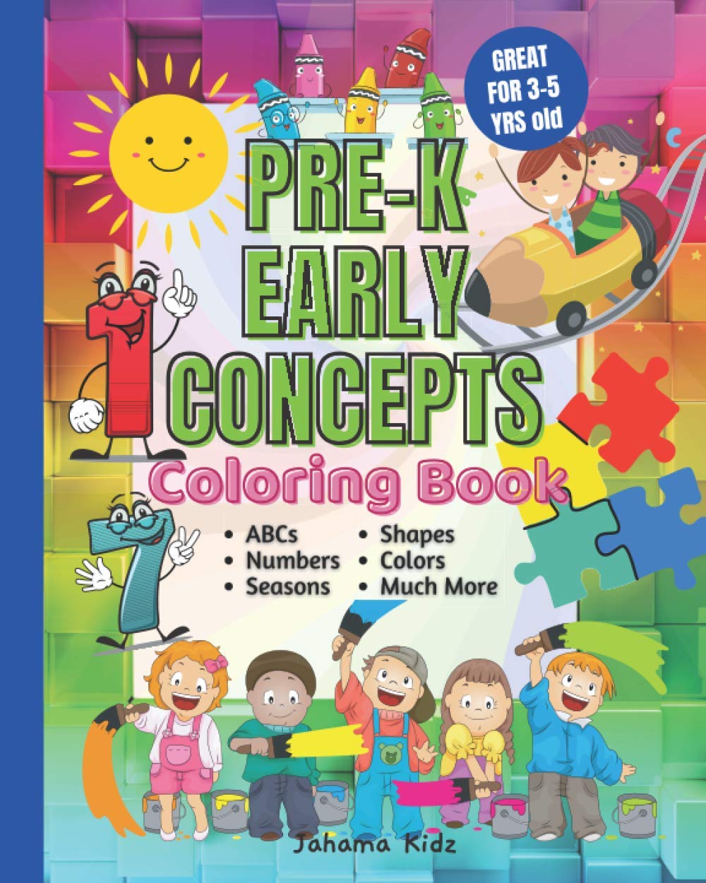 JahamaKidz PreK Early Concepts Coloring Book: 100 pages Great For Kindergarten Homeschool and Prek Homeschooling Early Learning VPK Coloring Book ... Book For Children VPK Tracing Book Counting