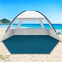 Vista 19 de COMMOUDS Carpa de Playa con Sombra Solar para 3/4-5/6-7/8-10 Personas, Refugio Solar de Playa con Toldo UPF 50+, Liviana, Fácil de Instalar
