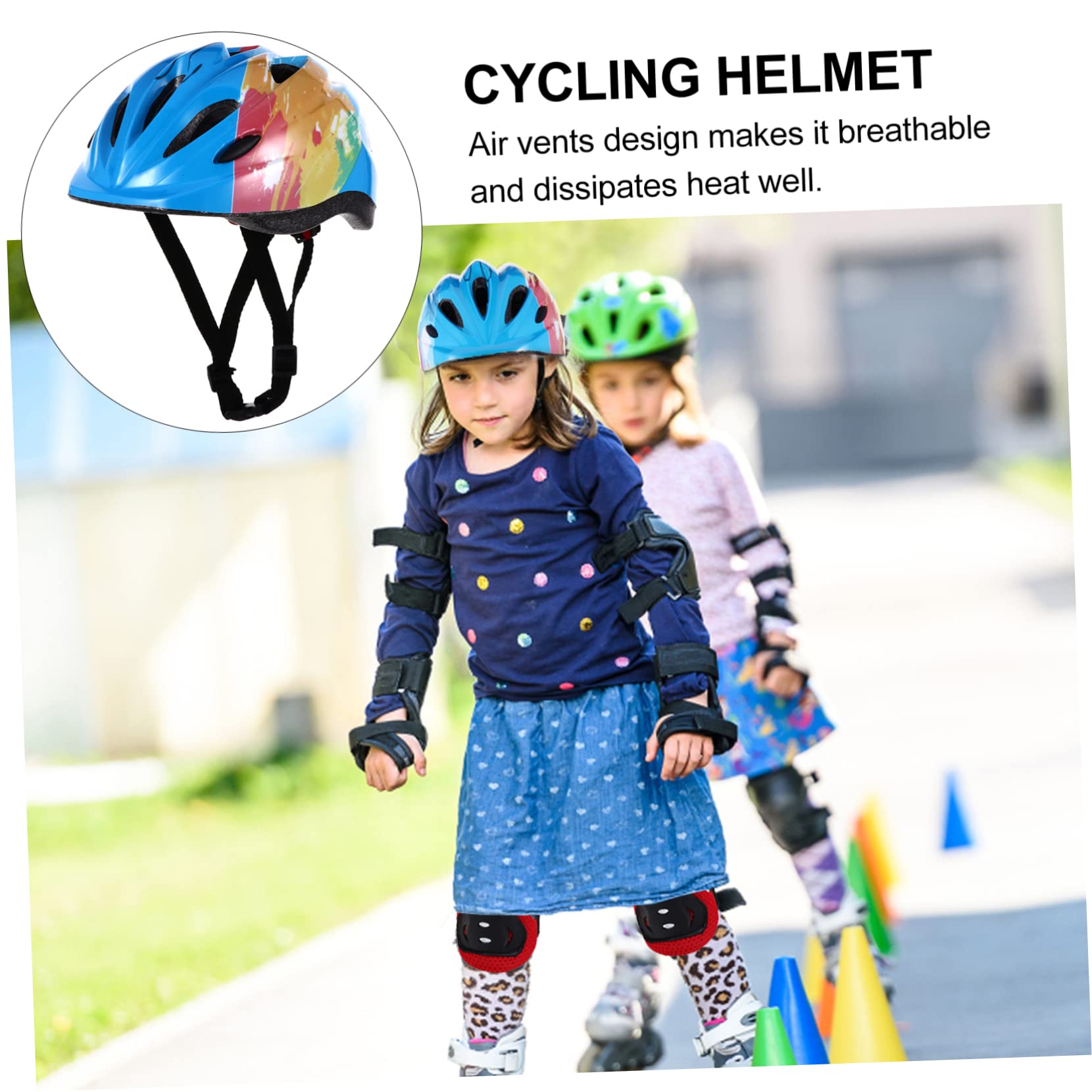 Toddmomy 2pièces Casque De Vélo pour Garçon Fille Légère Et pour Activités De Plein Air Floral