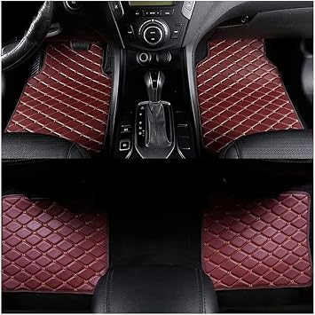 4 Pcs Car Leather Floor Mats for BMW X5 E70 5seat 2008 2009 2010 2011 2012 2013, Front Rear All Weather Custom Carpets Protectors Liners Waterproof Dirt-Resistant Interior Accessories
