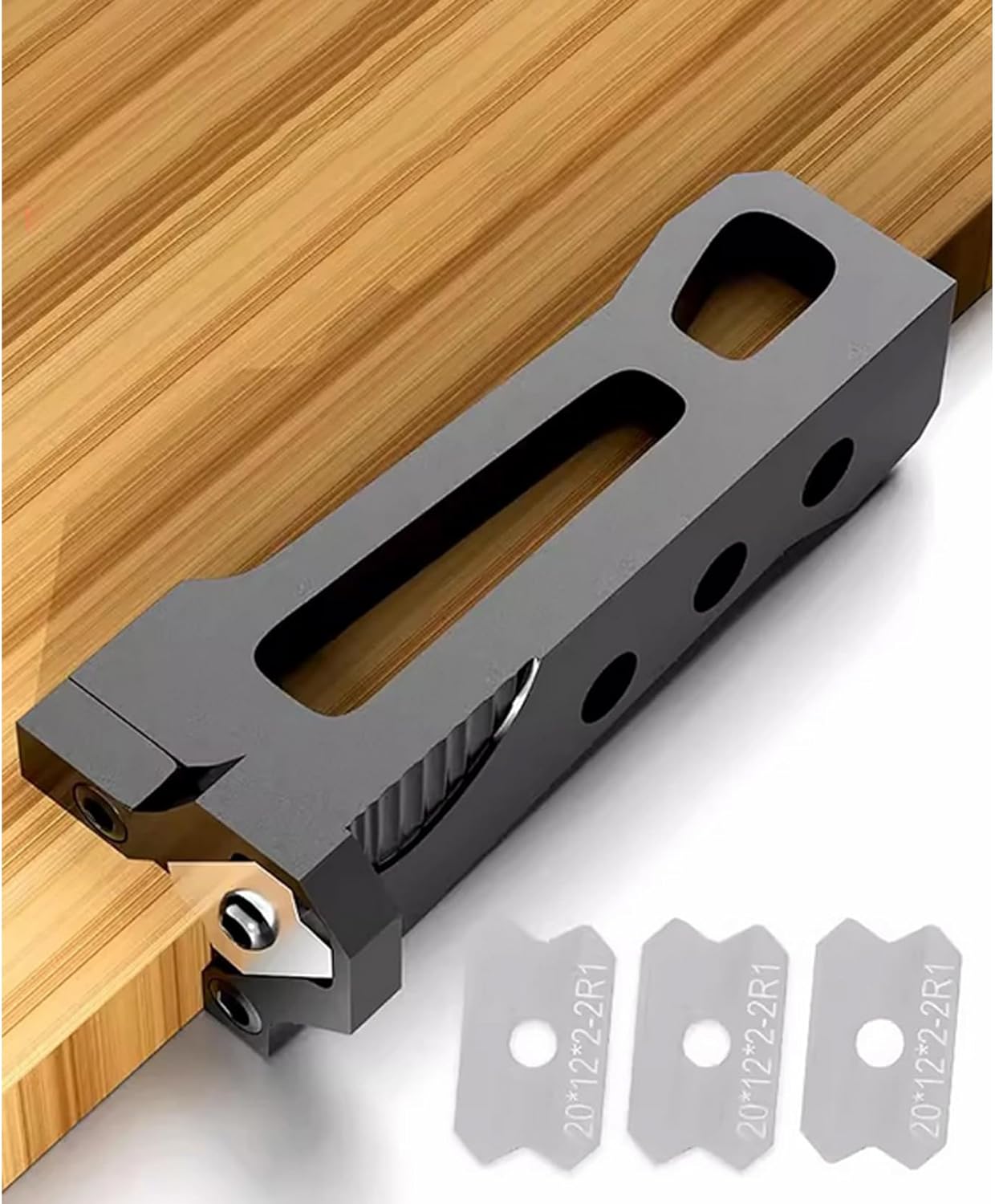 Woodworking Planer Trimmer Edgebanding Round Arc Trimmer Wood Board Manual Chamfering Tool with R1/R2/R3 Blade