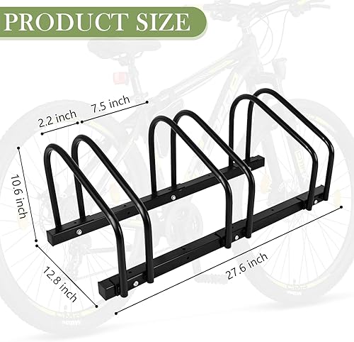 Miniatura 2 de iCool Soporte de bicicleta para 3 bicicletas, estante de estacionamiento - garaje para uso al aire libre, ancho máximo del neumático 2.15