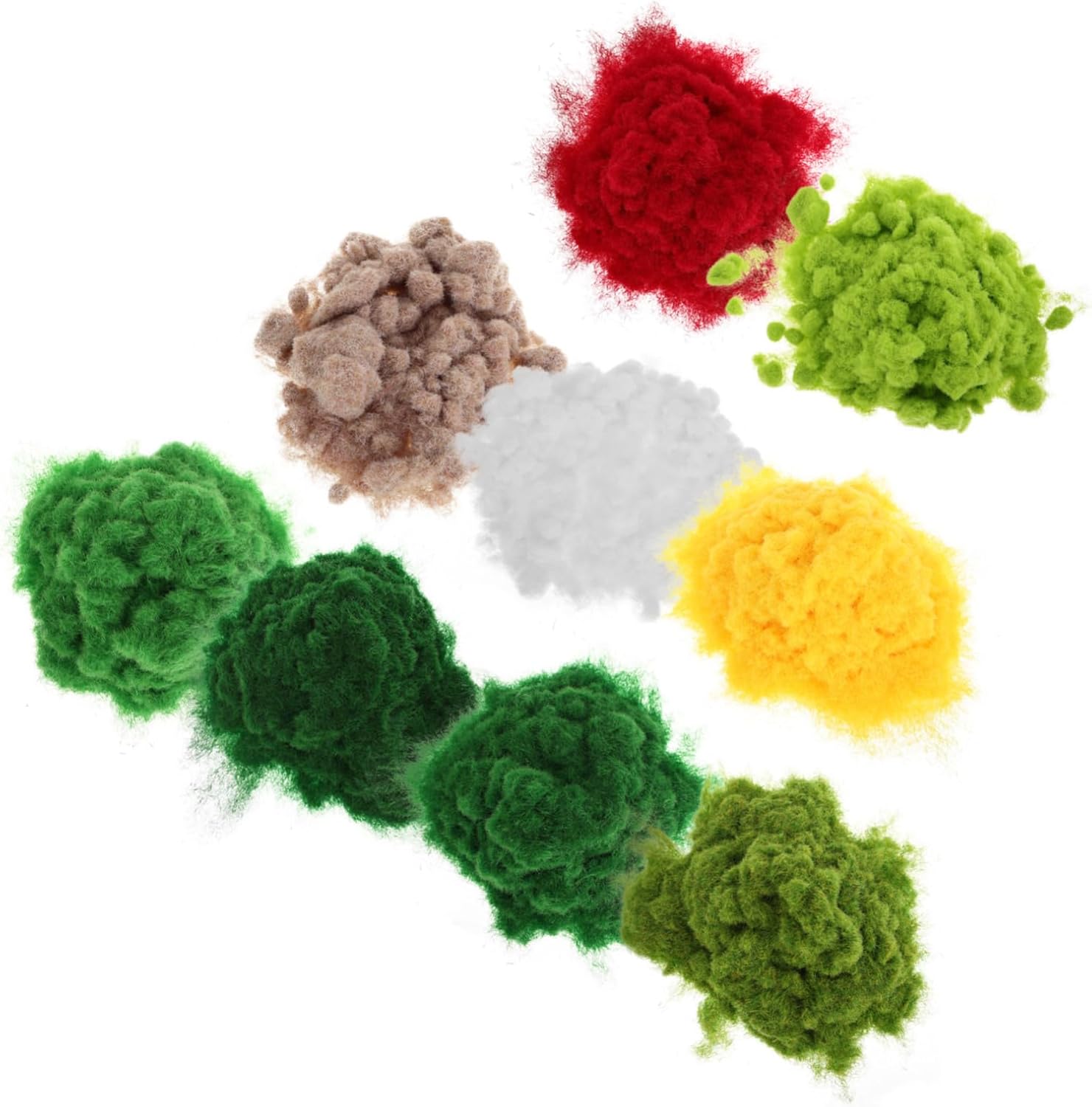 TOYANDONA 9pcs Artificial Grass Scatter Powder for Miniature Scenery Model Landscape Basing Material Realistic Static Grass for Dioramas Train Layouts and Table Projects