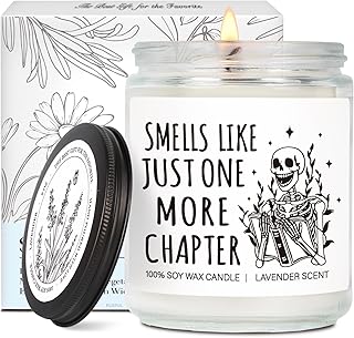 Funny Skull Reading Candle Gift for Book Lovers, Smell Like Just One More Chapter Candles, Halloween Readings Gothic candle gift for Her Him, Readers, Librarian, Bookworm, Nerd - Bookish Club candles9