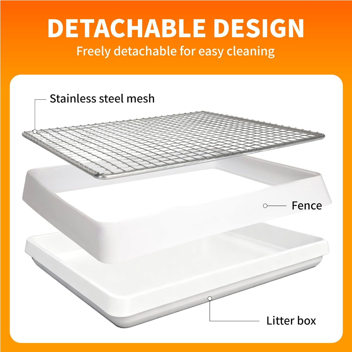 3 in 1 Rabbit Hay Feeder with Litter Box,Upgraded Metal Hay Rack & Litter Tray & Water Bowl,Quick Cleaning,Easy to Install,Bunny Supplies for Rabbit Guinea Pig Chinchilla Small Animals