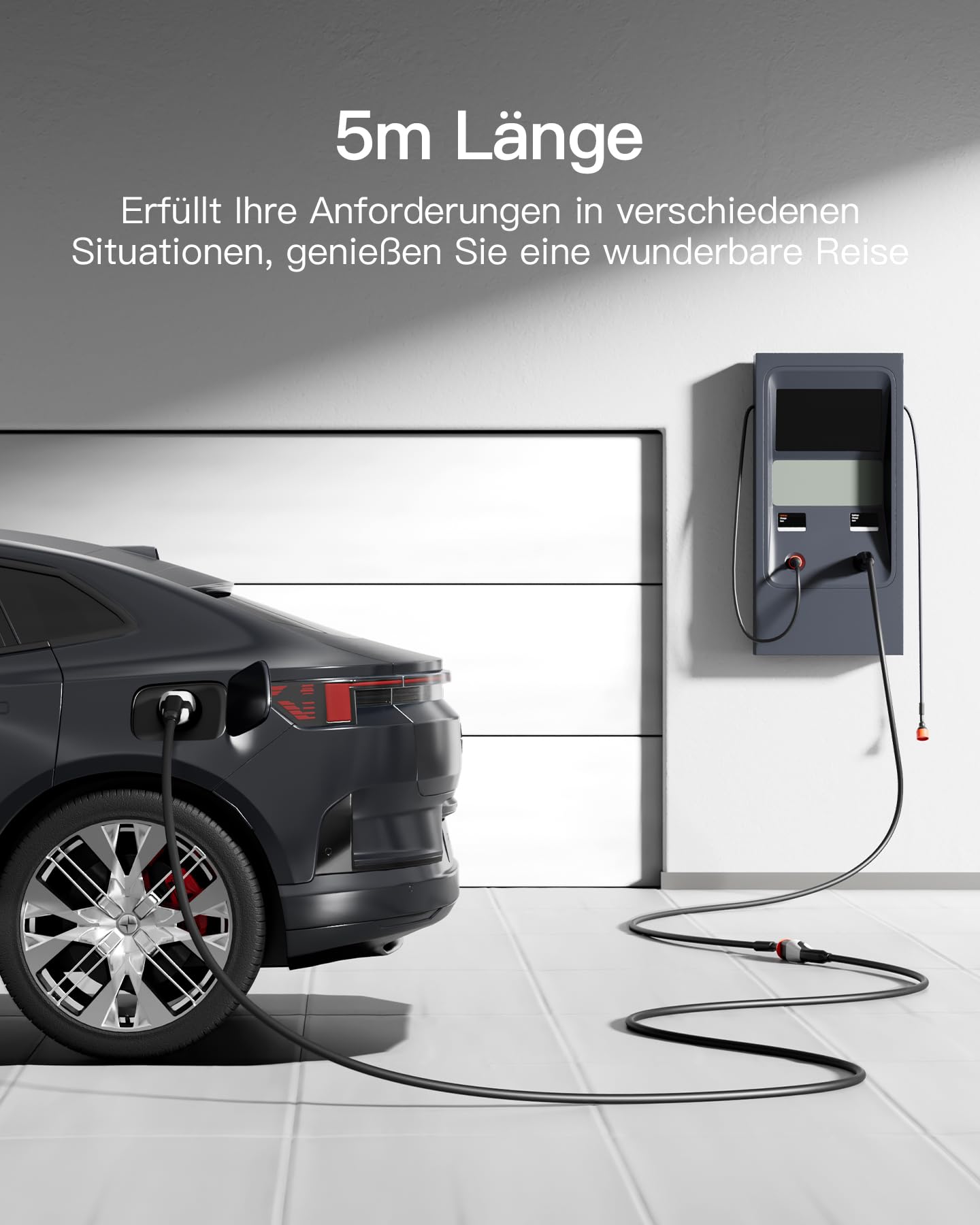 tomons Type 2 oplaadkabel, 11 kW, 5 m, 16 A, 3-fase, elektrische auto