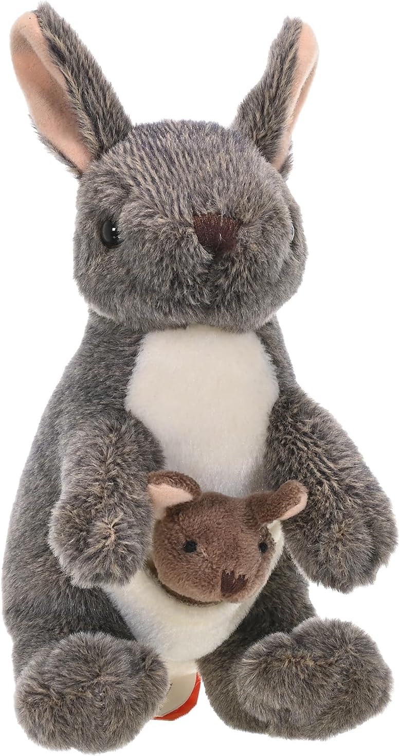 Wild Republic Kangaroo with Joey Plush, 8 Inches