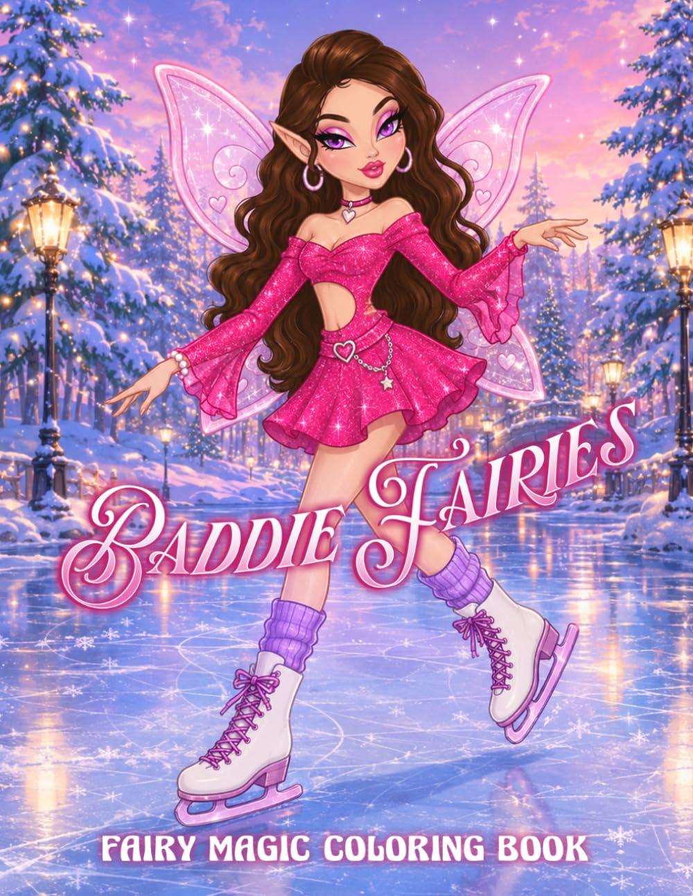 Baddie Fairies Coloring Book: Beautiful Melanin Queen Coloring Pages Featuring Afro Beauty, Glam Fashion, and Magical Adventures for All Ages to Enjoy & De-Stress