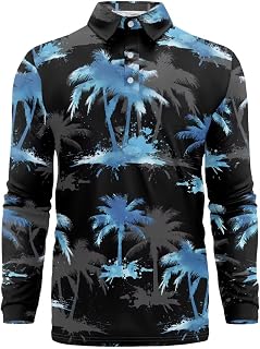 Shirt for Men Long Sleeve,Long-Sleeved Shirts Button Adjustable Mens Golf Shirts