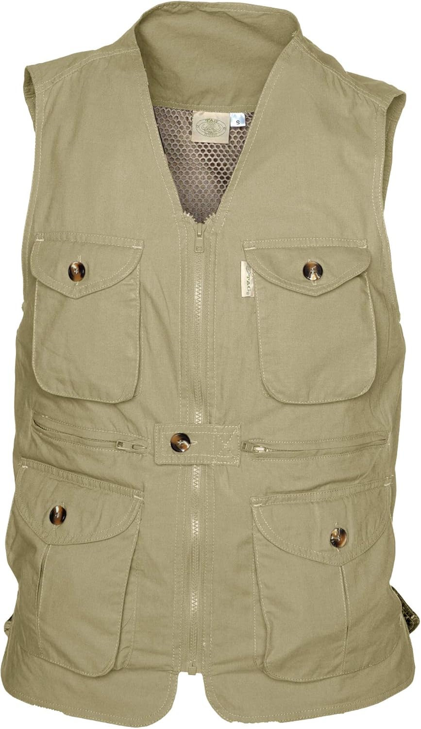Tag Safari Vent Back Livingstone Vest for Women, 100% Cotton, Utility Outerwear, Multi Pocket, Perfect for Outdoor Activities