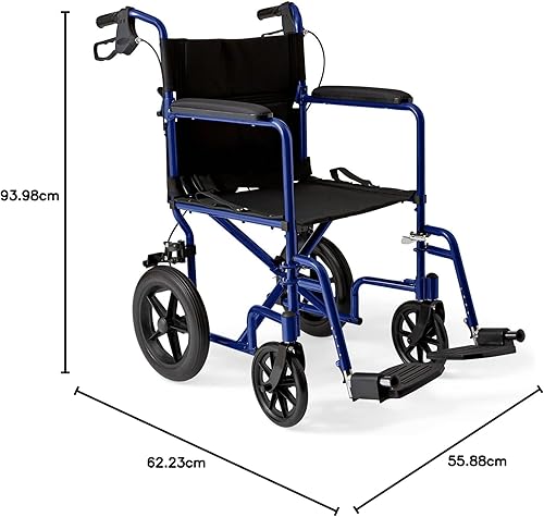 Miniatura 15 de Medline Cajonera de transporte con frenos, rojo.
