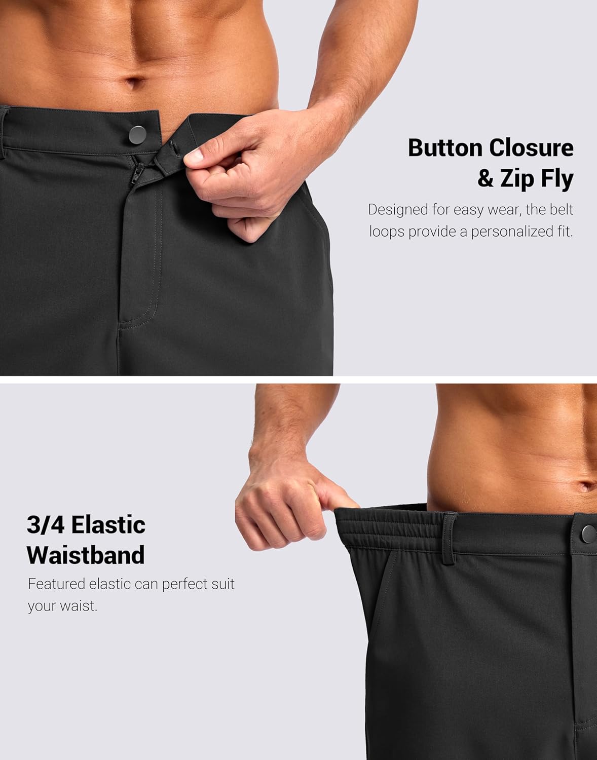 Pudolla Men's Lightweight Dress Shorts 11" Long Golf Shorts with 3 Pockets Stretch Quick Dry for Casual Travel - Image 5