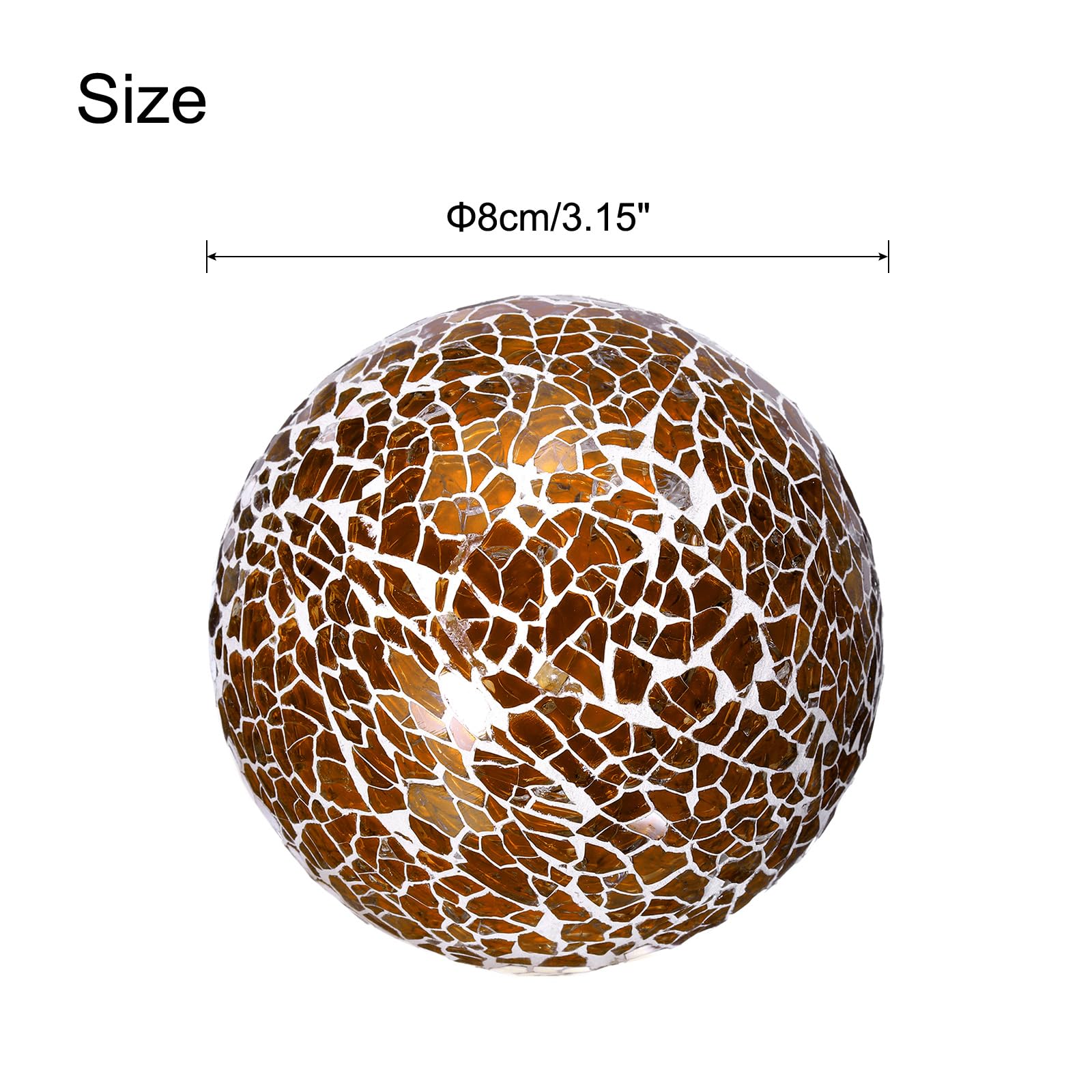 uxcell Dekorative Glaskugeln, 8,9 cm, Mosaik-Glaskugel für Dekoration, Schalen, Vasen, Esstisch, Party, Dunkelbraun, 3 Stück