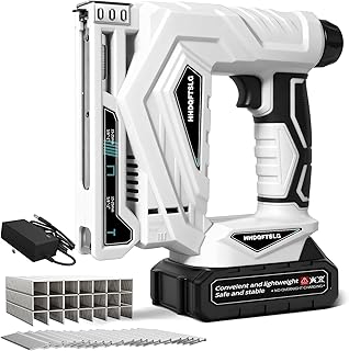 Cordless Nail Gun, 2-in-1 Cordless Brad Nailer Stapler with Battery, Upgraded Electric Nailer Gun Battery Powered with 2,000PCS Staples and Nails for Upholstery & Family DIY